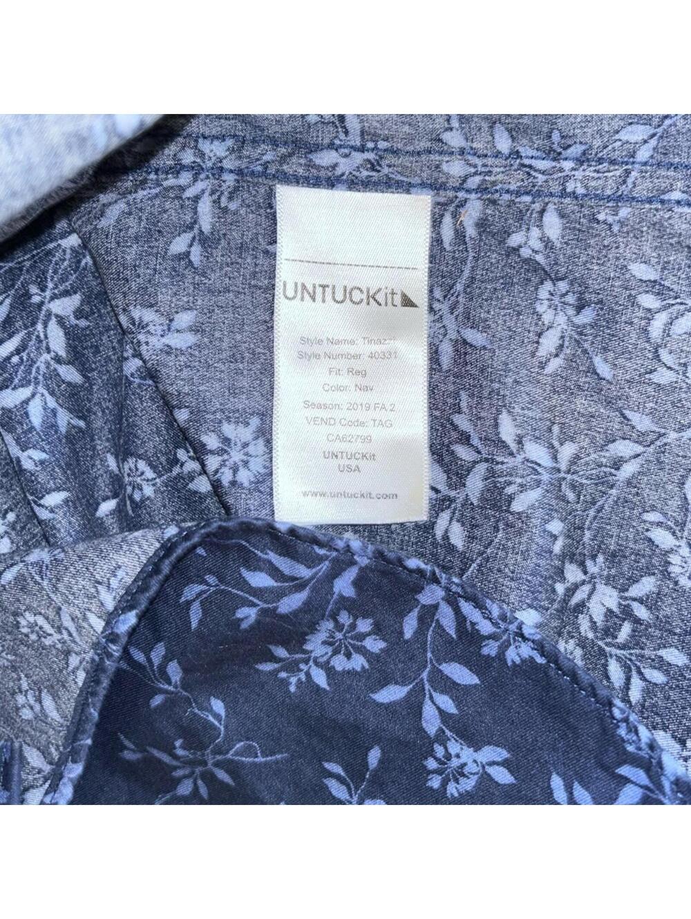 Untuckit Long Sleeve Floral Large Button Down Shirt Large - Picture 7 of 7